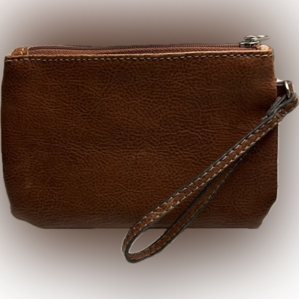 Brown Leather Wristlet